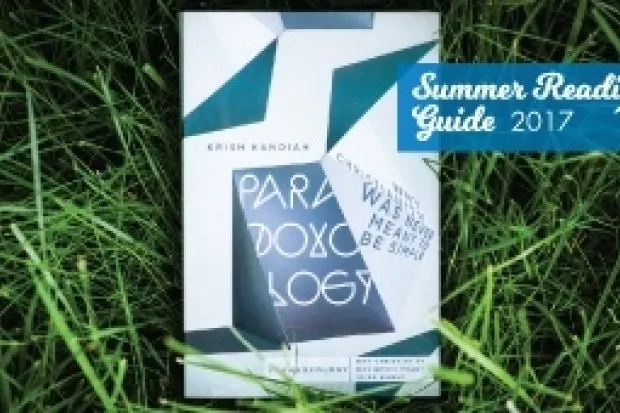 Paradoxology by Krish Kandiah on grassy backdrop with label: Summer Reading Guide 2017